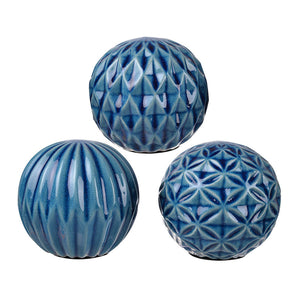 Blue Marbelized Filler Balls (Set of 3)