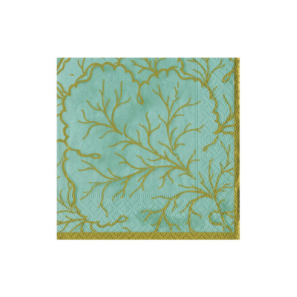 Napkin Gilded Majolica Aqua