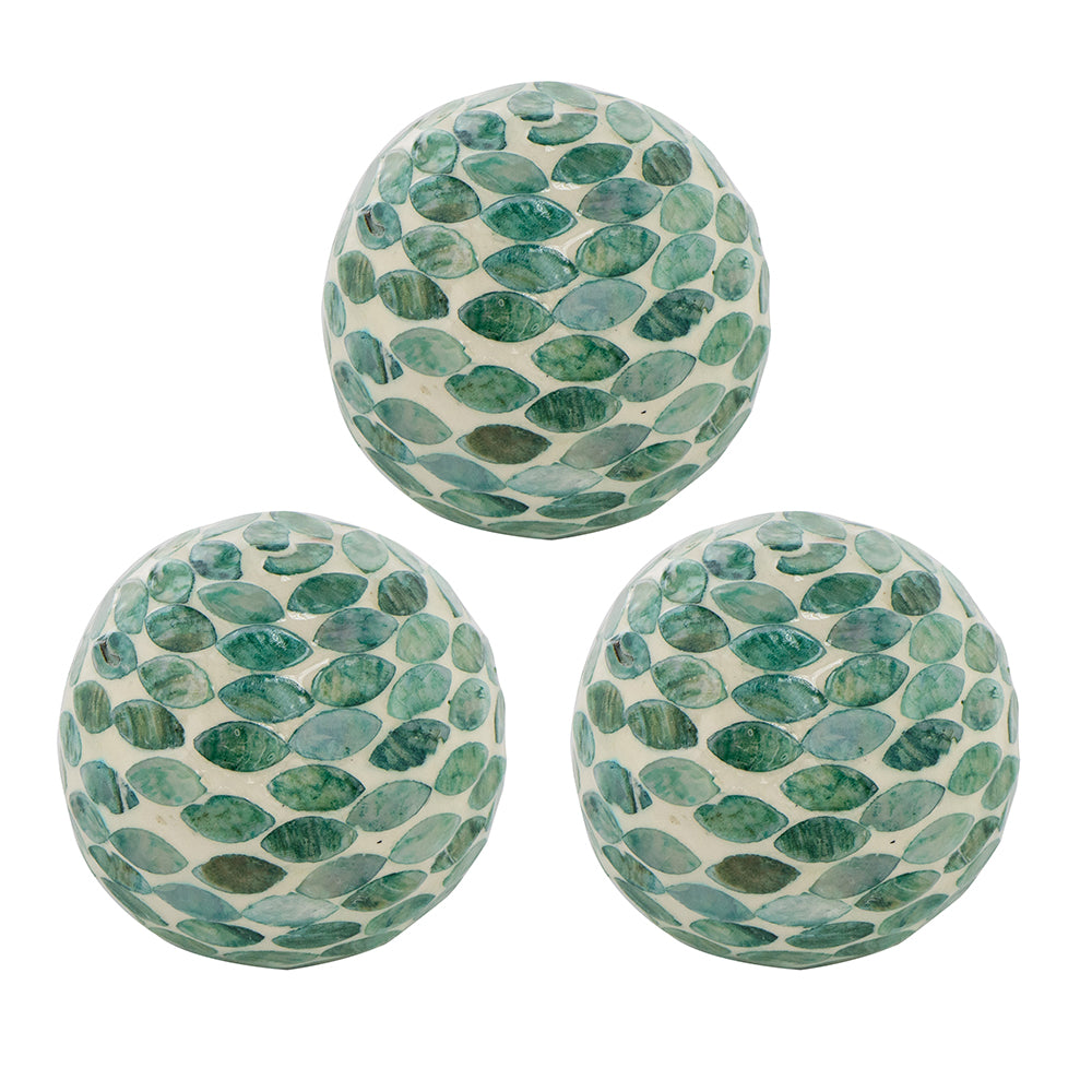 Green Capiz Filler Balls (Set of 3)