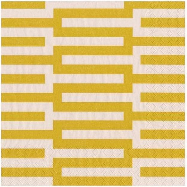 Cocktail Napkin Zipper Yellow