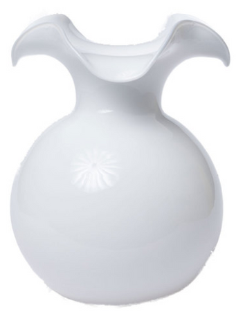 Hibiscus Large White Fluted Vase - Wilson Lee