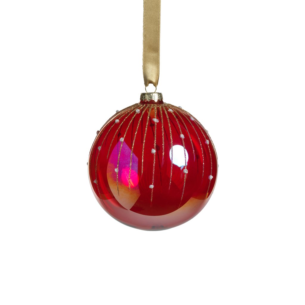 Red and Gold Shimmer Christmas Ball large