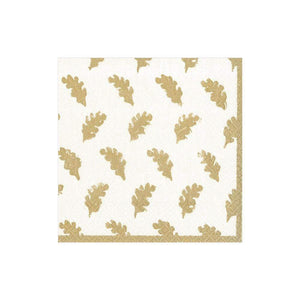 Cocktail Napkin Leaves of Gold Ivory - Wilson Lee