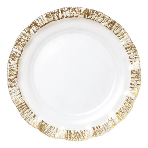 Rufolo Glass Gold Service Plate/Charger - Wilson Lee