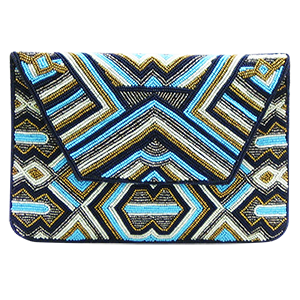 Tribal Beaded Clutch Handbag - Wilson Lee